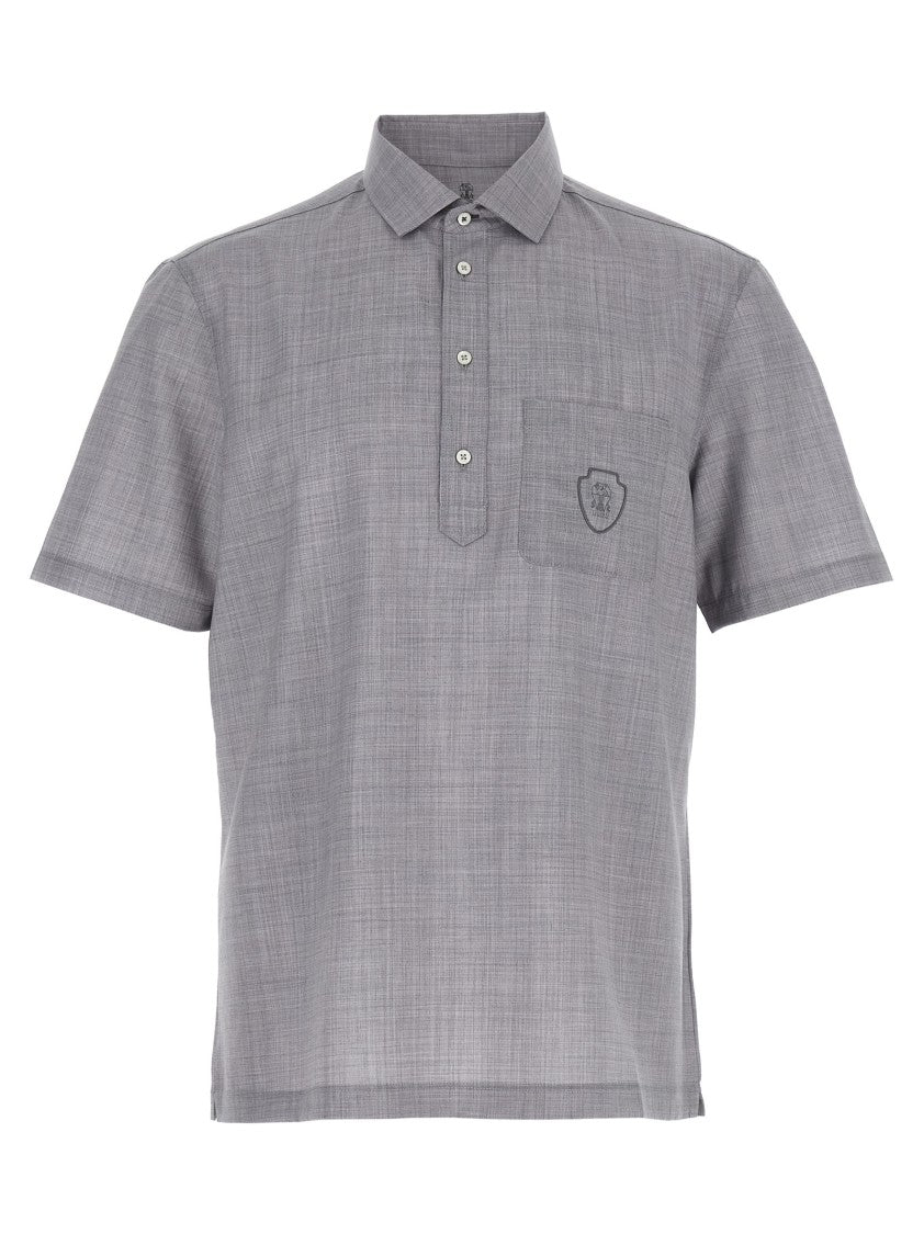 Brunello Cucinelli Logo Embroidery Polo Shirt