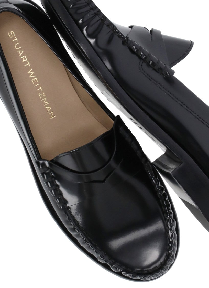 Stuart Weitzman Black Lottie Loafer Leather Loafers