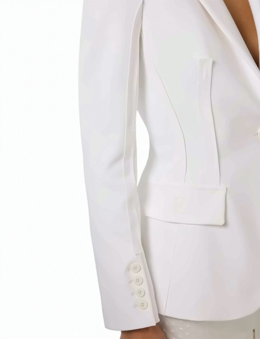 Elisabetta Franchi Stretch Crepe Structured Jacket