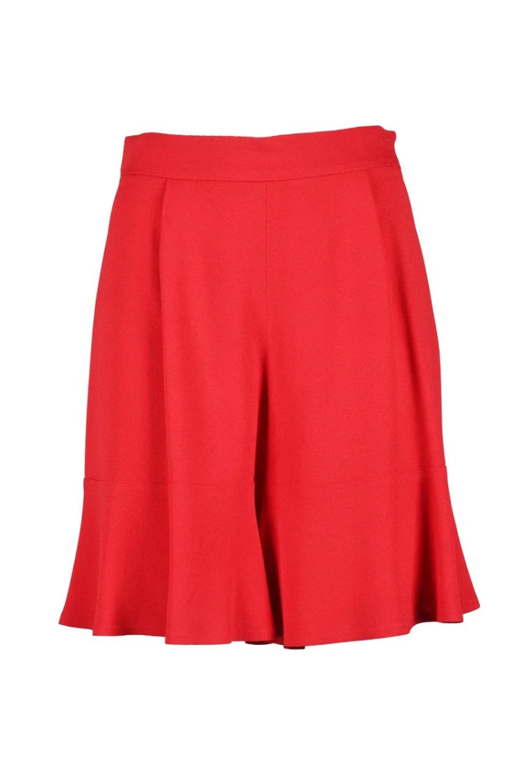 L Autre Chose Red Acetate Viscose Shorts