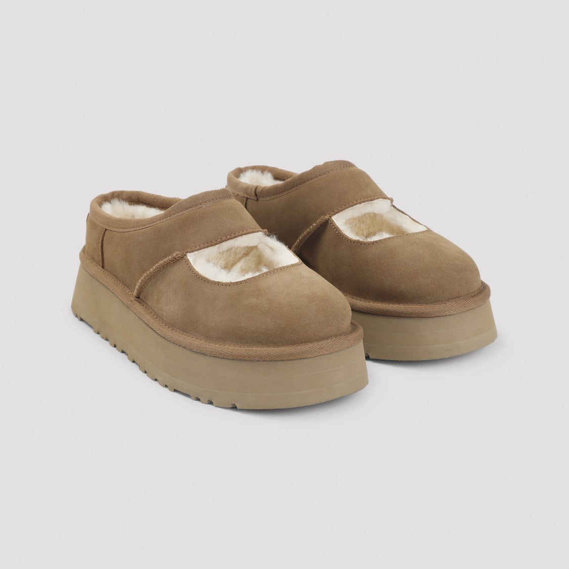 Ugg Chestnut Brown Suede Leather Bea Mary Jane Slippers