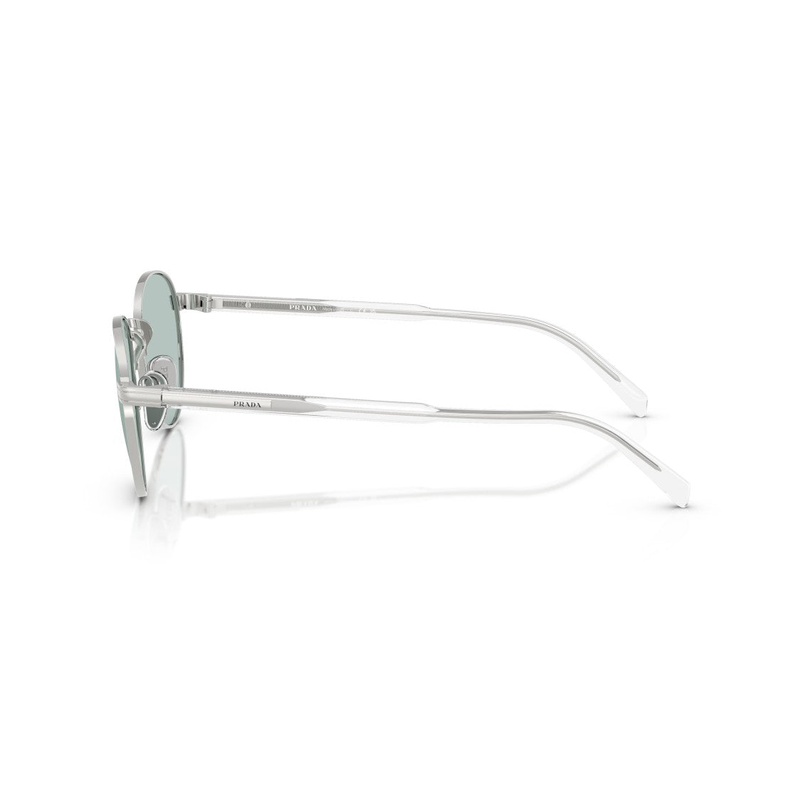Prada 0Pr B51s Polished Silver Metal Frame Sunglasses