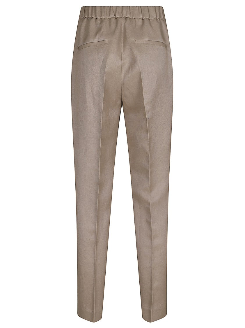 Peserico Regular Fit Grey Trousers With Subtle Shine Detail