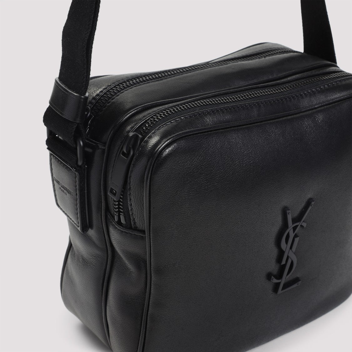 Saint Laurent Structured Black Nappa Leather Crossbody Bag