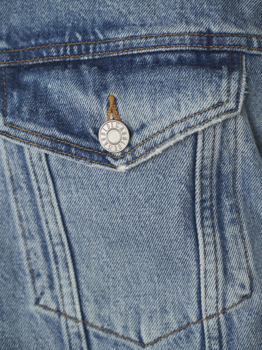 Agolde Oversized Denim Jacket With Vintage Distressing