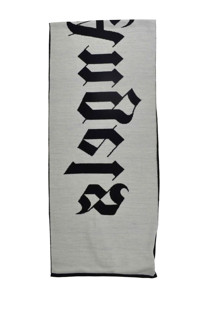 Palm Angels Two-Tone White And Black Scarf