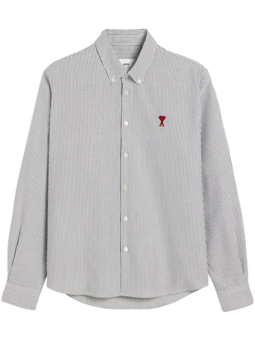 Ami Logo-Embroidered Cotton Shirt