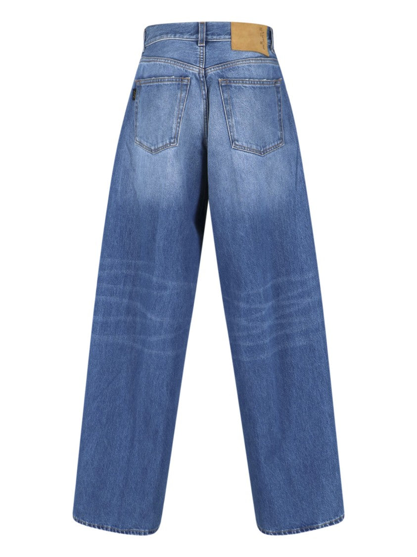 Haikure Wide-Leg Denim Jeans With Mid-Rise Waist
