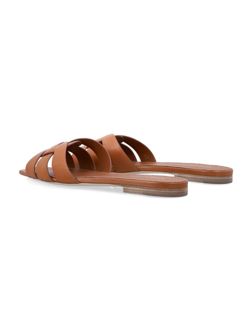 Saint Laurent Saint Laurent Leather Tribute Flat Sandals