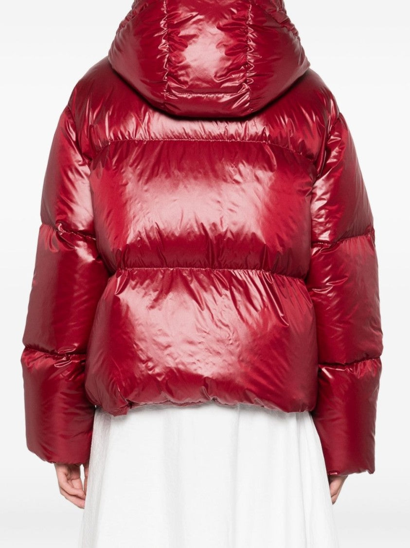 Fay Cropped Red Puffer Jacket With Hood