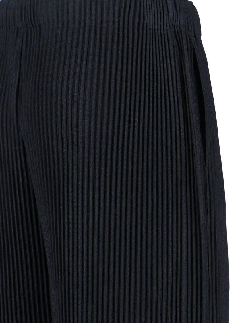 Homme Plissé Issey Miyake Wide-Leg Pleated Pants With Elastic Waistband