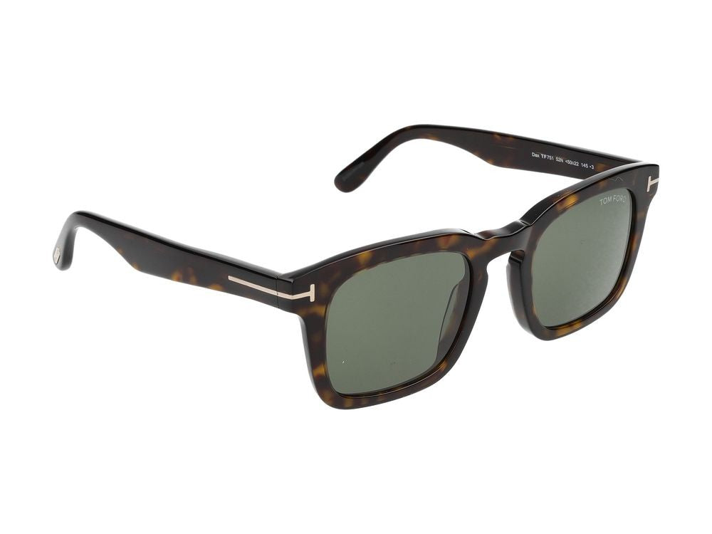 Tom Ford Bold Tortoiseshell Acetate Sunglasses With Metallic Accent
