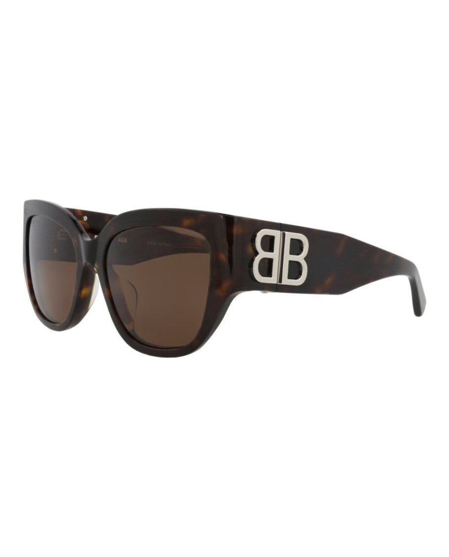 Balenciaga Square-Frame Tortoiseshell Sunglasses With Metallic Detail