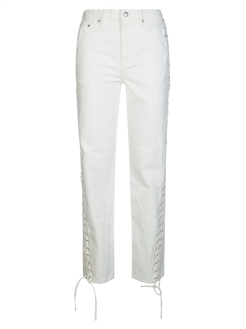 Rotate Straight-Leg Lace-Up Organic Cotton Jeans