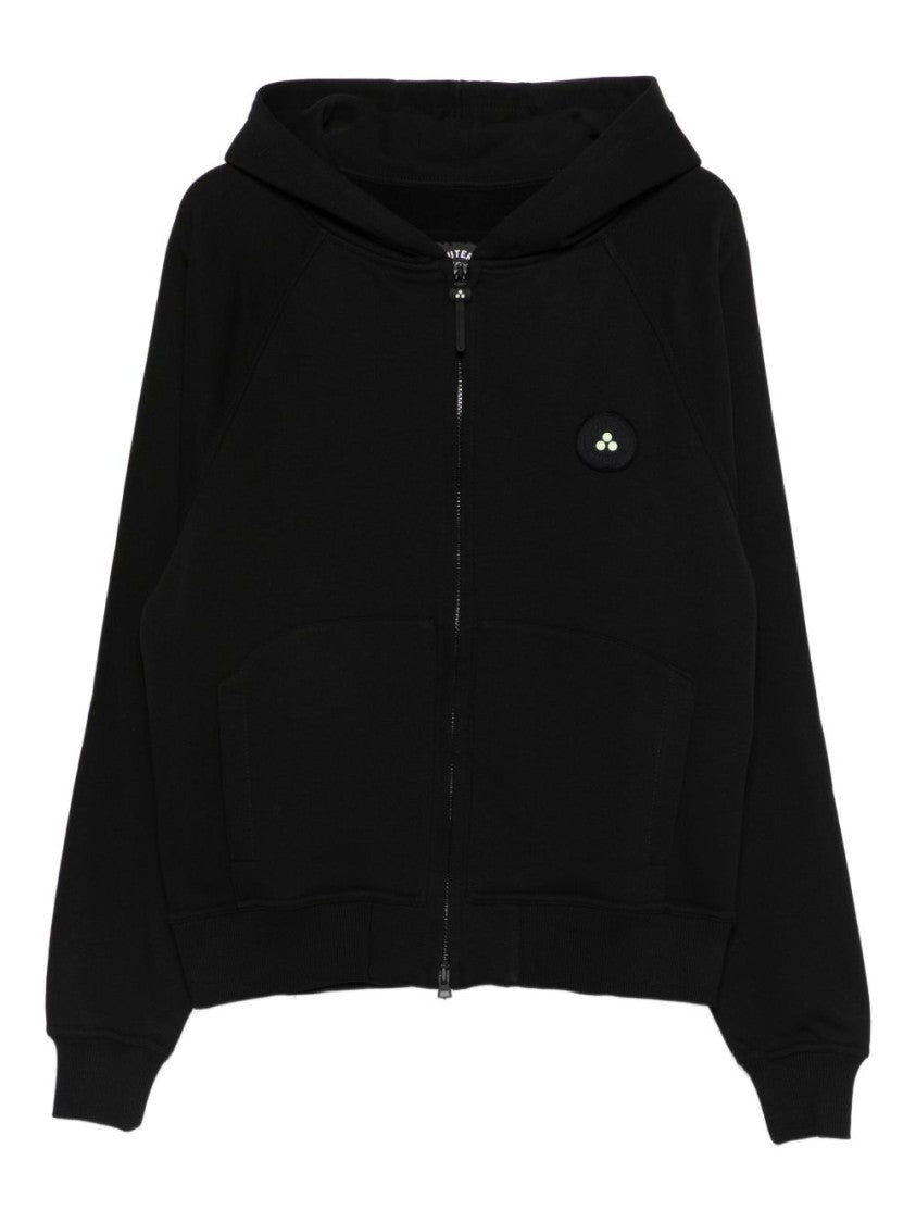 Peuterey Zip-Up Black Hoodie With Relaxed Fit