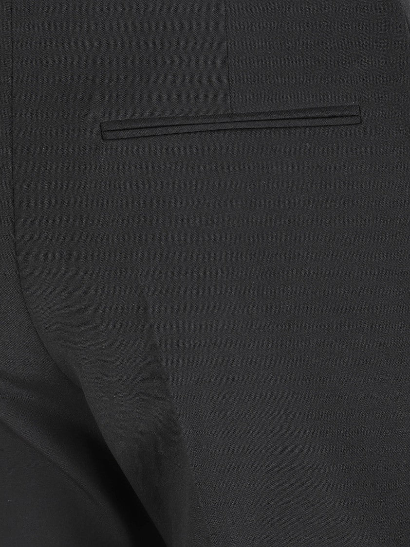Valentino Garavani Tailored Slim Fit Wool Trousers With Pressed Creases