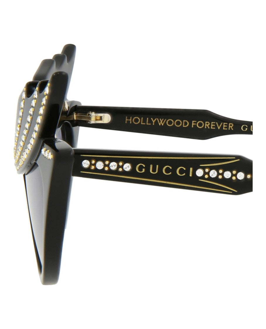 Gucci Cat Eye-Frame Acetate Sunglasses With Embellished Browline