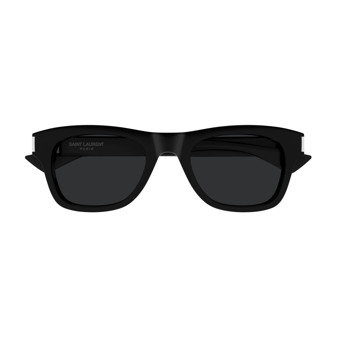 Saint Laurent Bold Rectangular Frame Sunglasses With Glossy Black Finish