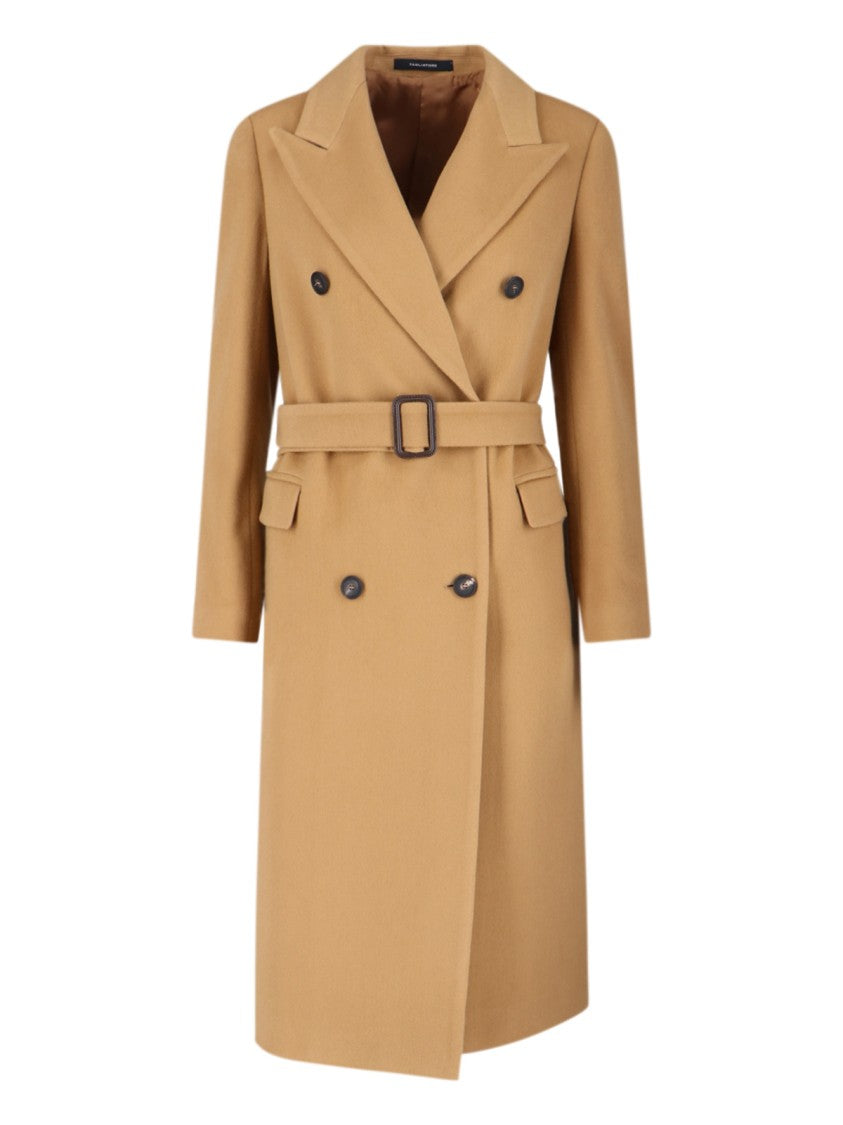 Tagliatore Tailored Brown Coat With Structured Design And Clean Lines