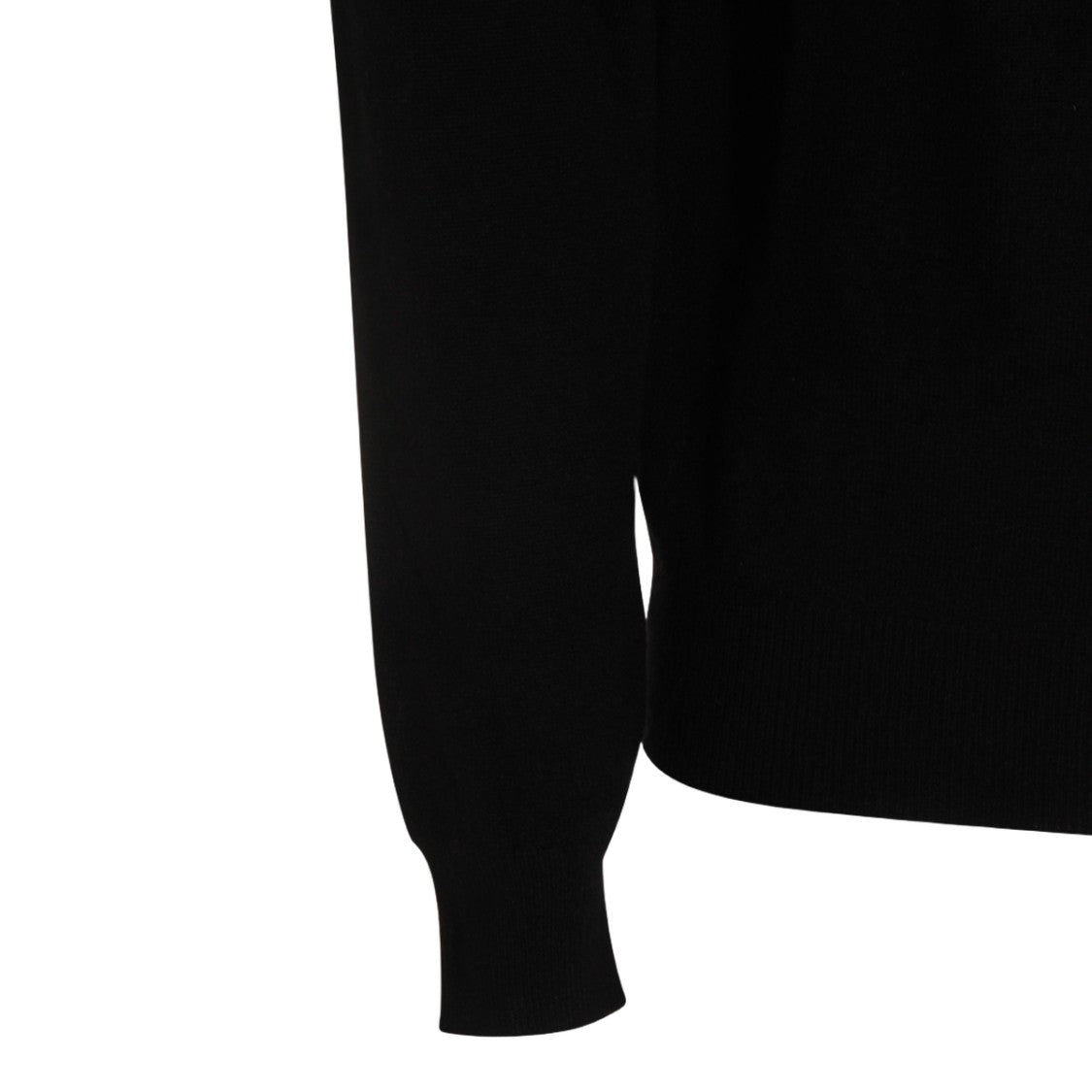 Malo Fine-Knit Black Turtleneck Sweater With Ribbed Detailing
