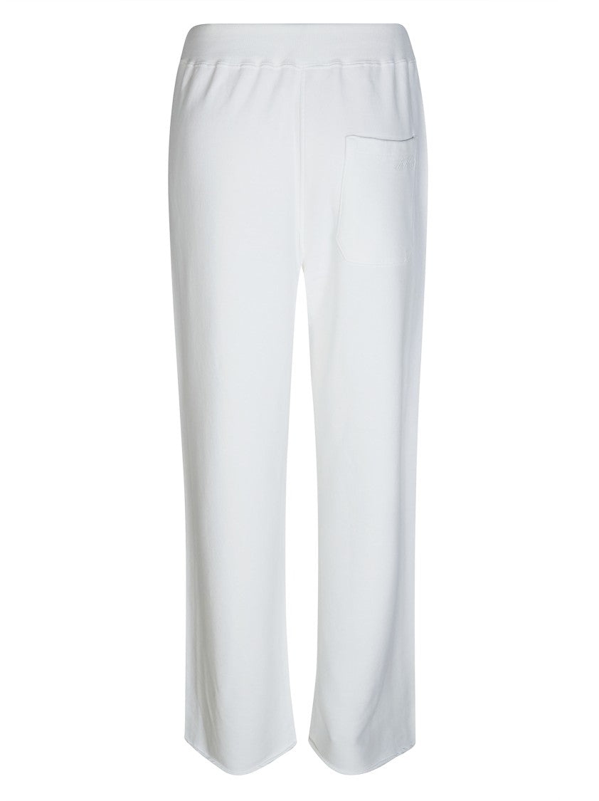 Dondup White Elastic Drawstring Straight Sweatpants