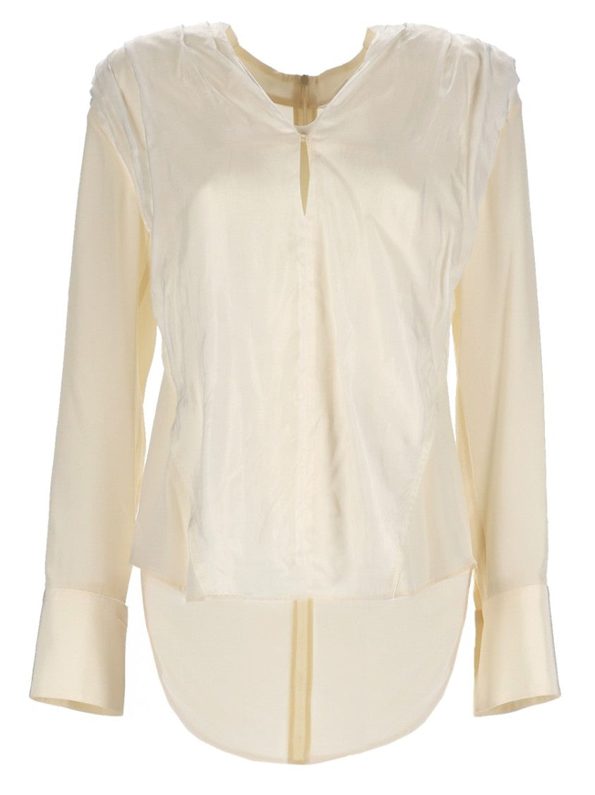 Victoria Beckham Silk Wide Cuffs Top