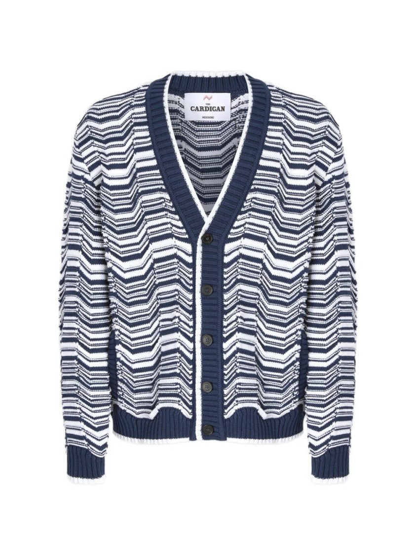 Missoni V-Neck Cardigan With All-Over Greek Key Motif