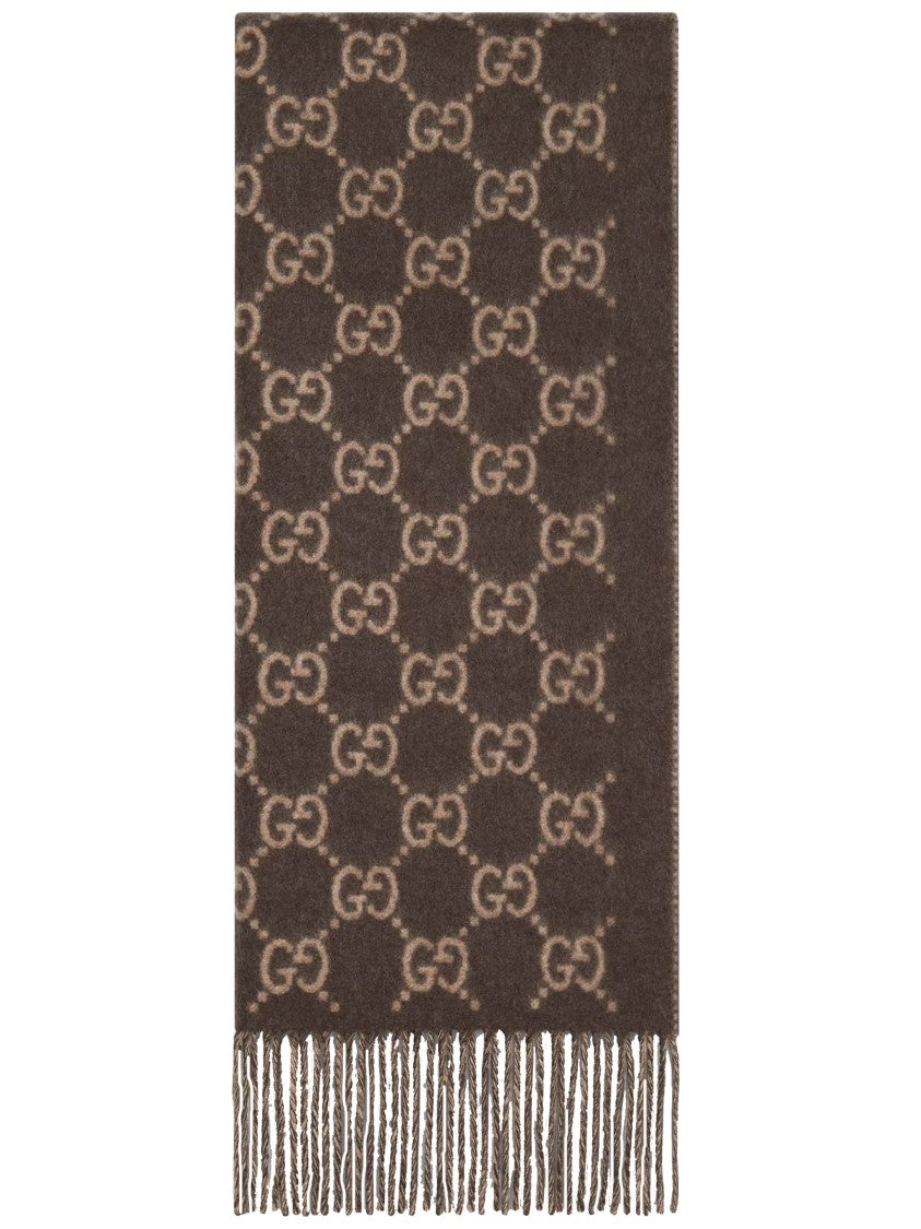 Gucci Brown New Canvy Reversible Monogram Scarf