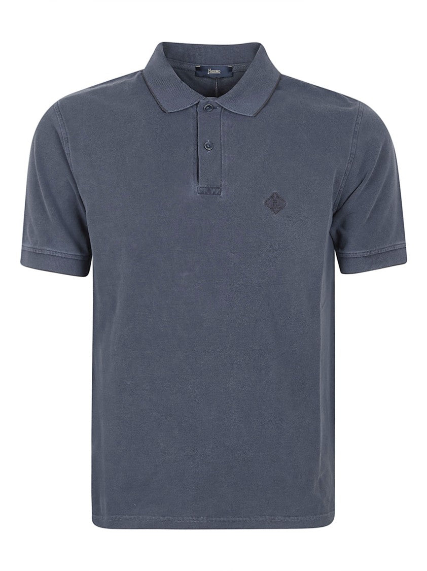 Herno Short-Sleeve Polo Shirt With Embroidered Logo