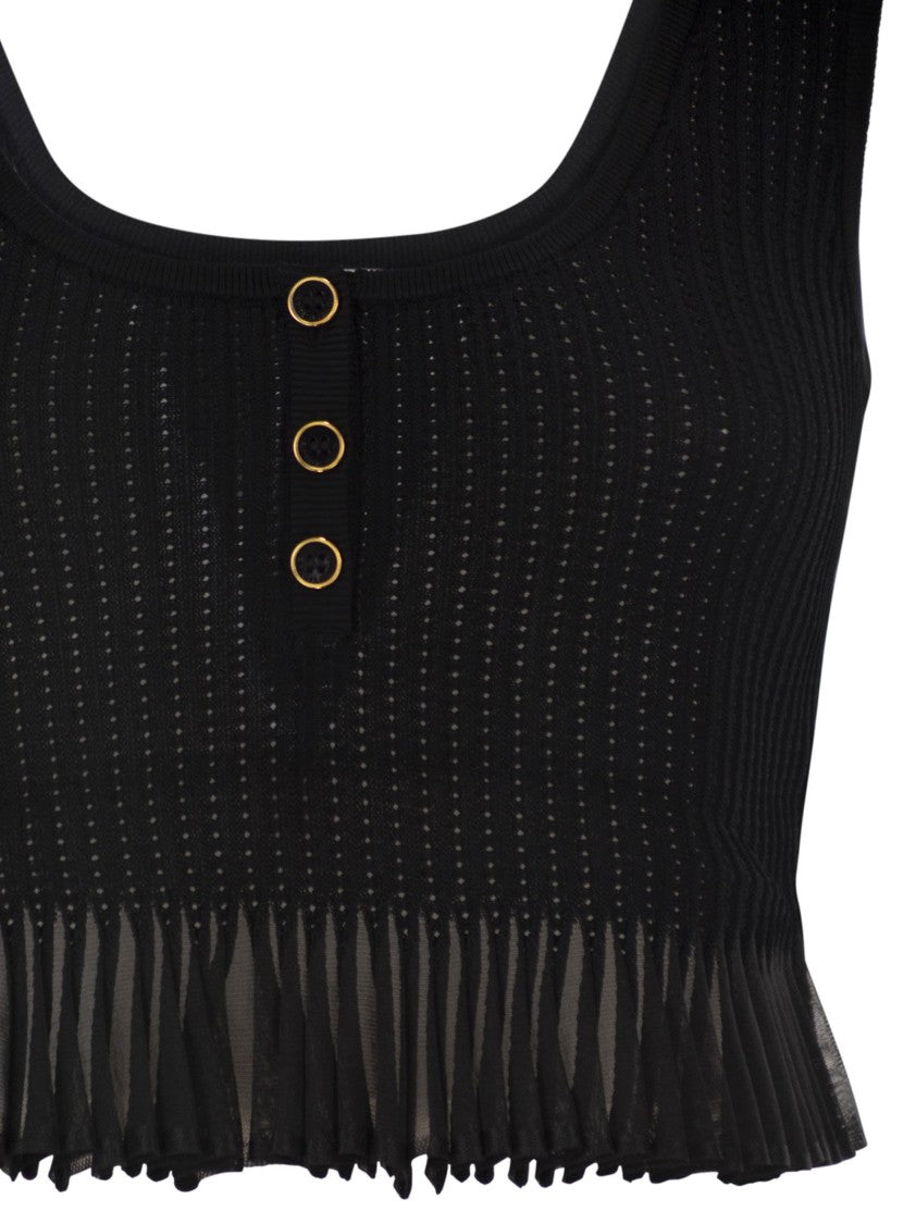 Elisabetta Franchi Openwork Knit Top