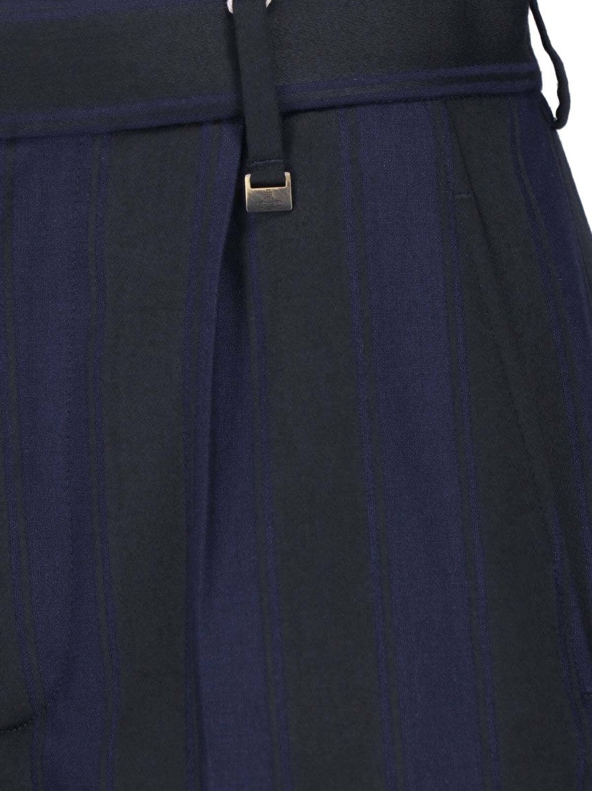 Vivienne Westwood Tailored Flared Striped Wool Formal Pants
