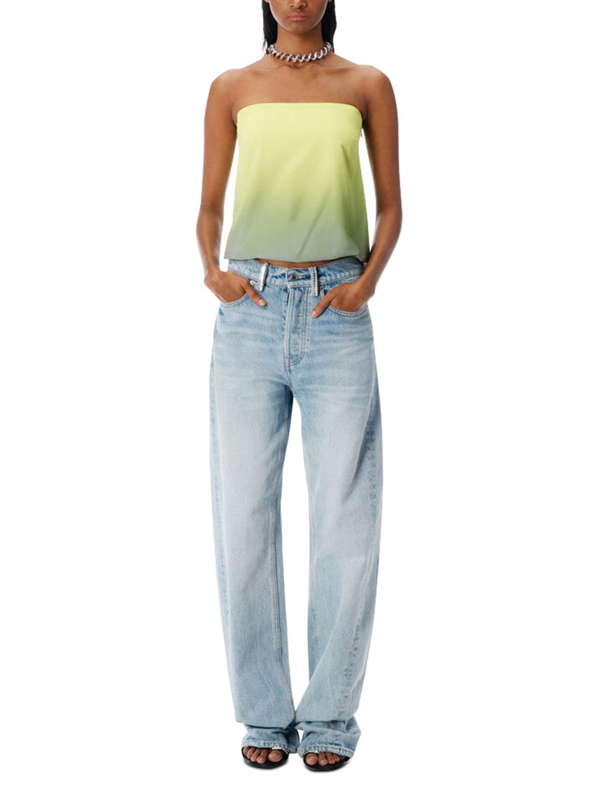 Alexander Wang Light-Wash Mid-Rise Relaxed Jeans With Crystal Belt Loops