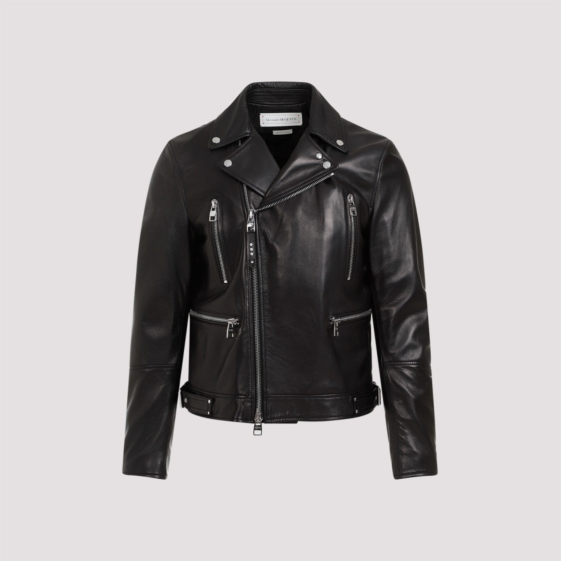 Alexander Mcqueen Black Lamb Leather Biker Jacket