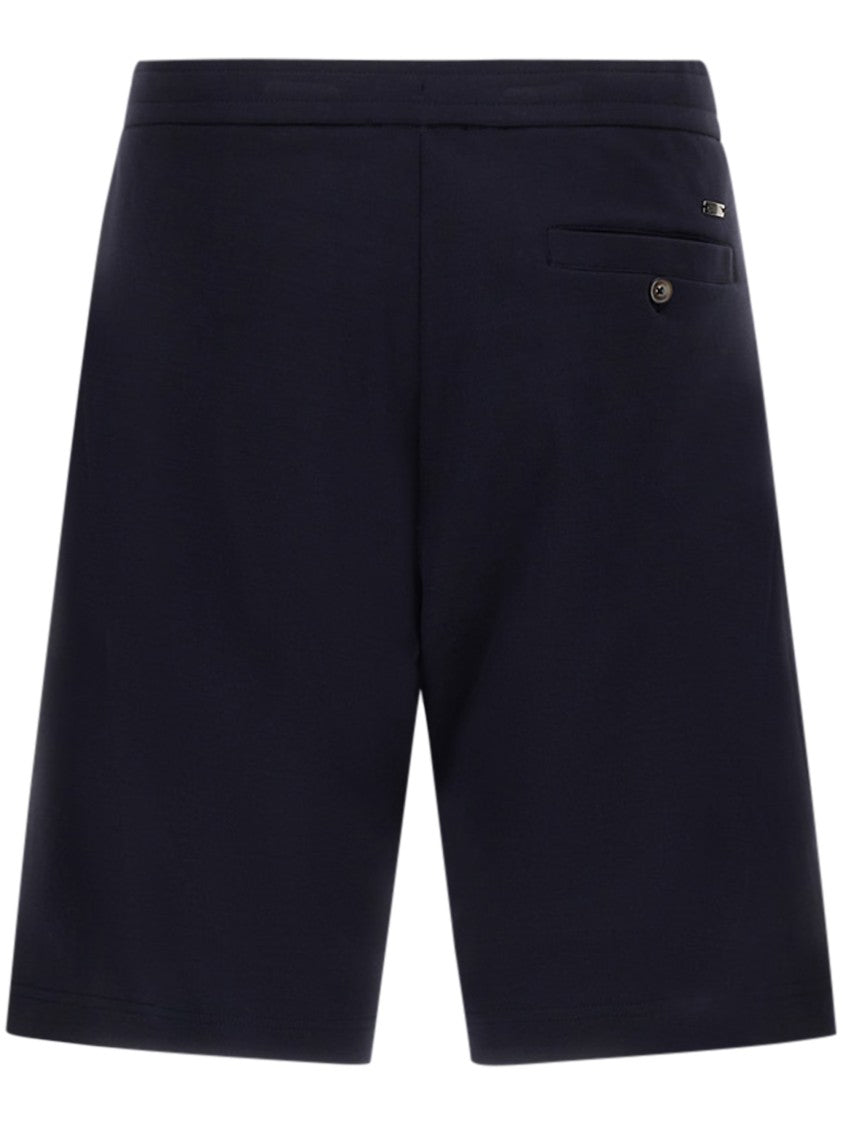 Herno Tailored Blue Shorts With Button Closure