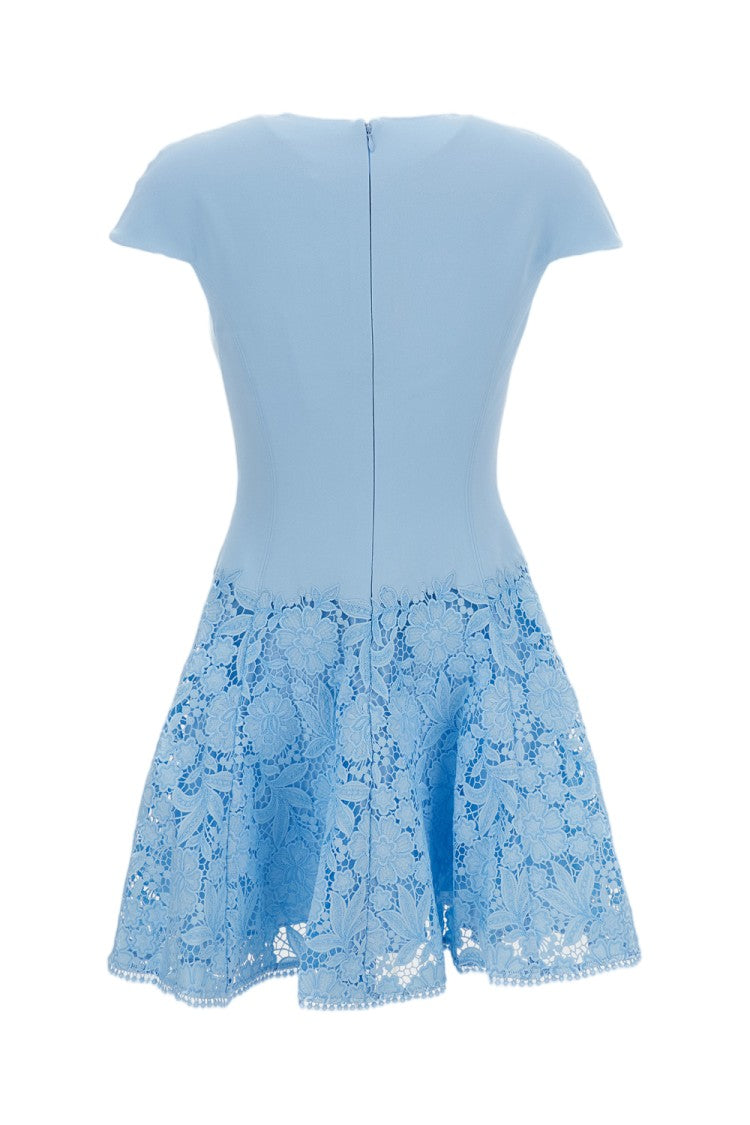 Self-Portrait Crepe Lace Mini Dress
