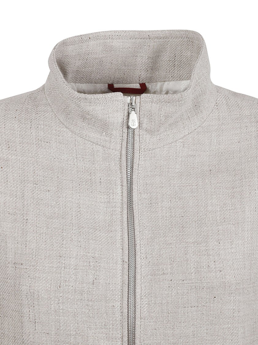 Brunello Cucinelli Textured Coat With Zip Closure