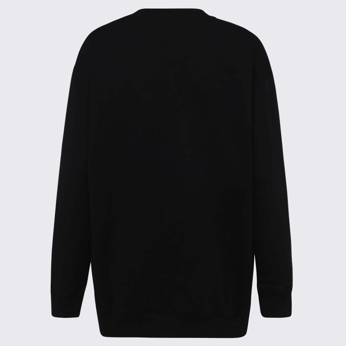 Moschino Relaxed Fit Black Sweater With Cartoon Graphic And Logo