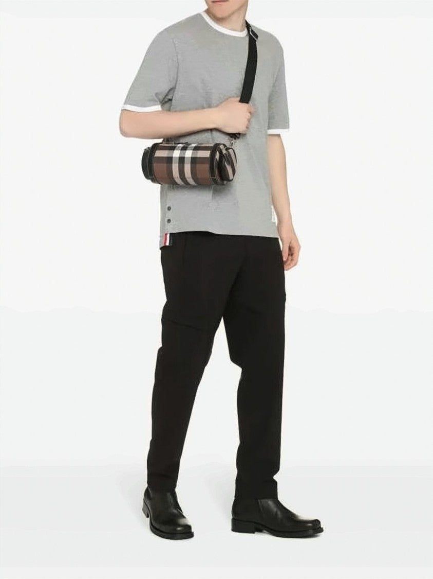 Thom Browne Grey Short-Sleeve T-Shirt With Tricolor Detail