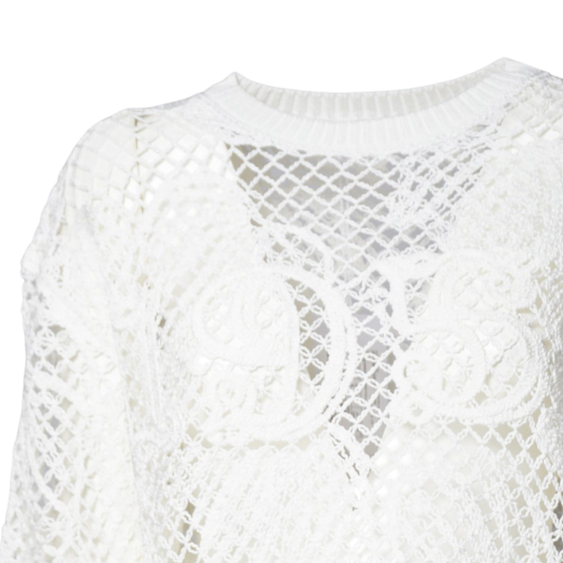 Max Mara Farea Embroidered Cotton Sweater White