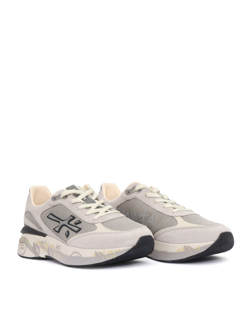 Premiata Textured Sneakers With Calf Leather Accents And Modern Design