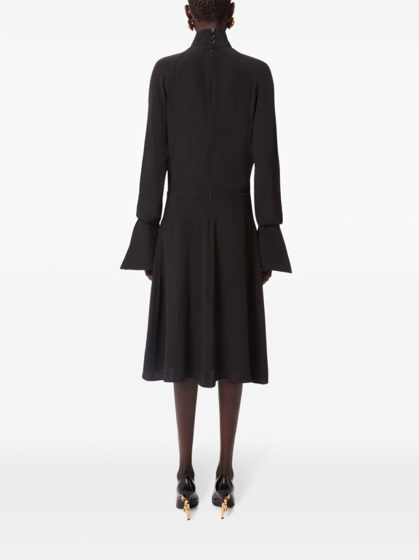 Nina Ricci Pleated Silk Midi Dress