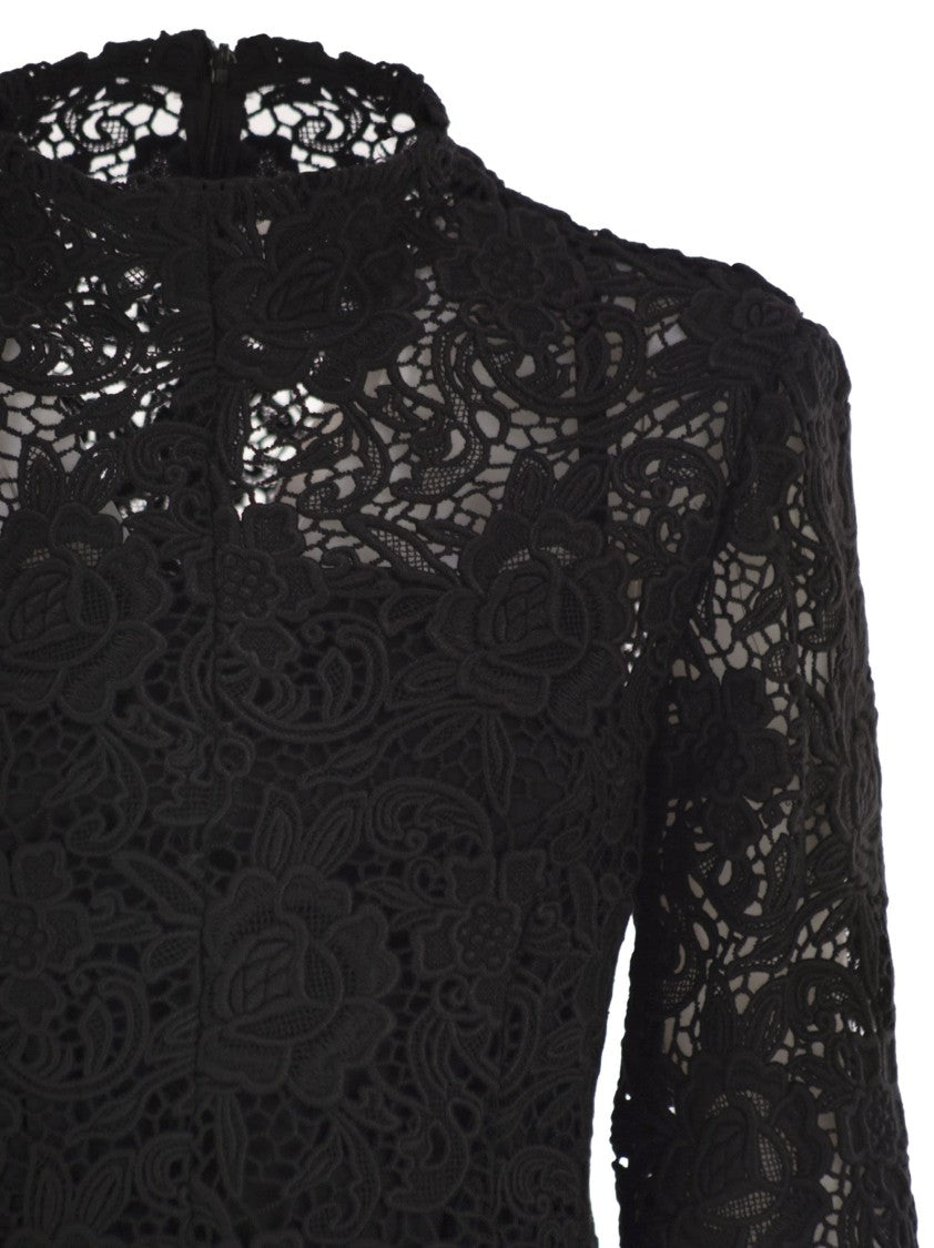 Sportmax Tefrite05 - Short Floral Macramé Dress