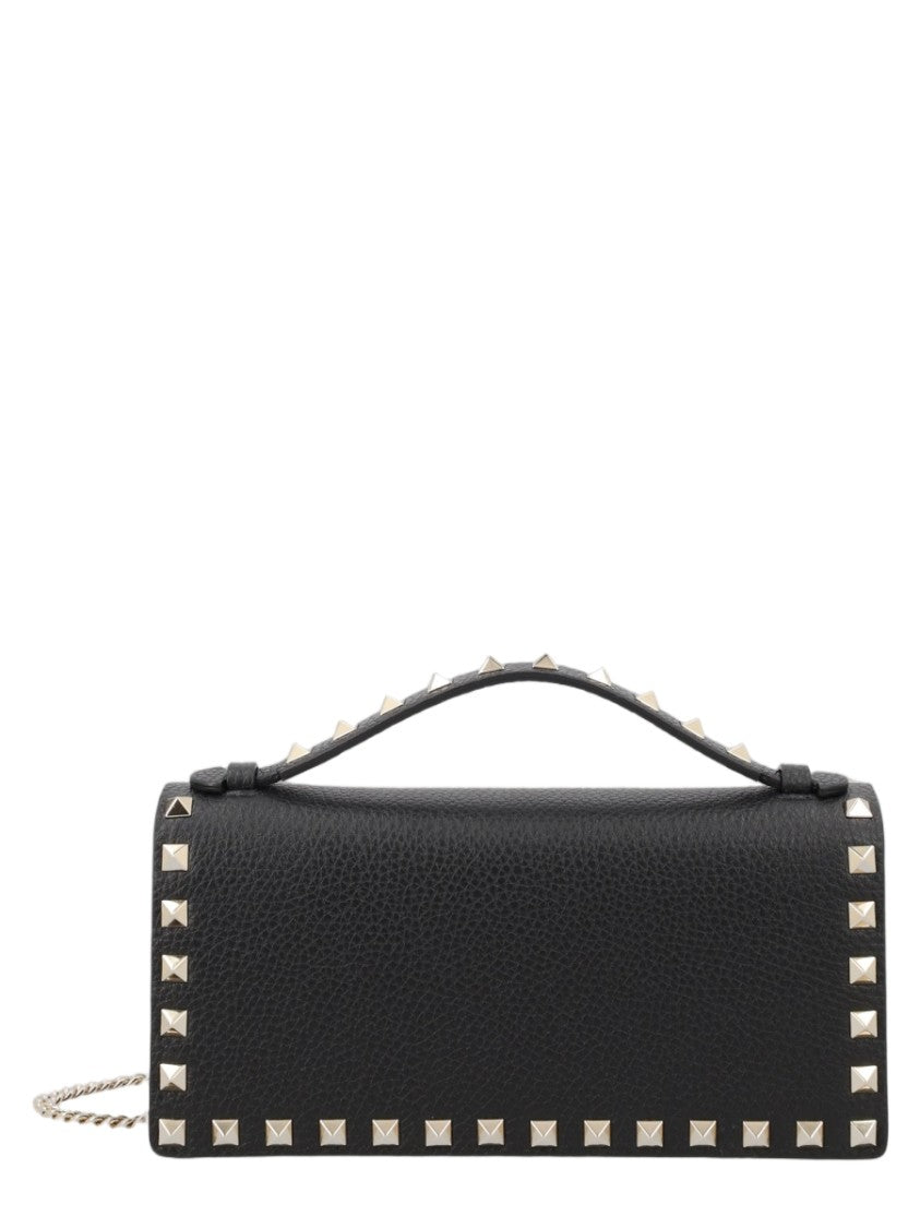 Valentino Garavani Rockstud Textured Leather Clutch