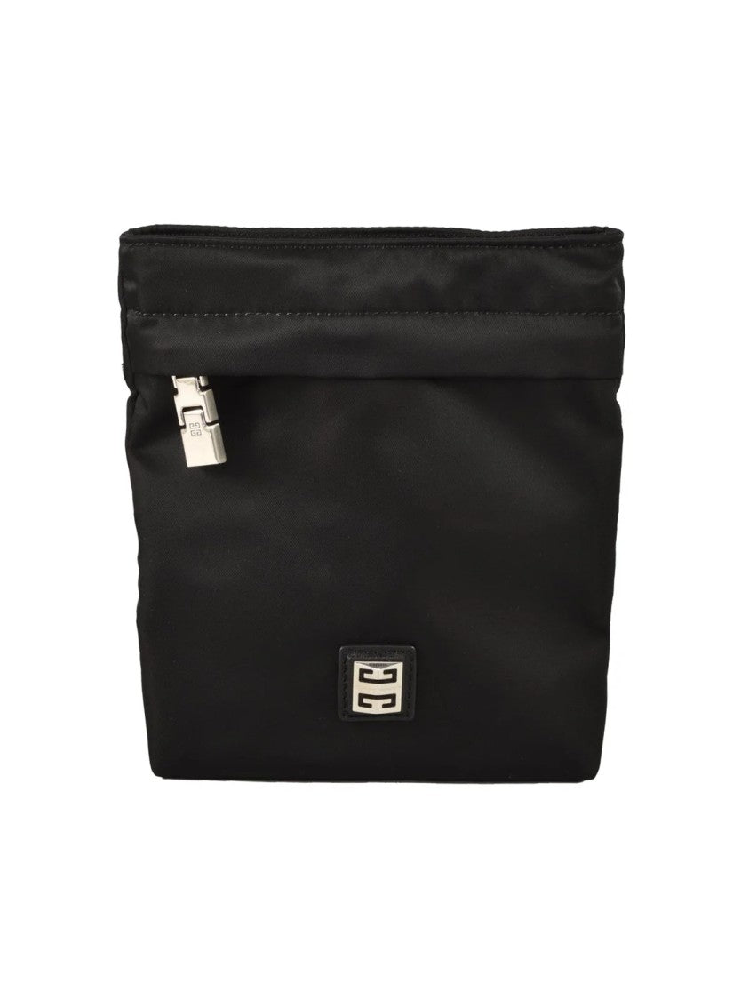 Givenchy Minimalist Nylon Pouch With Zip Closure And Metallic Logo