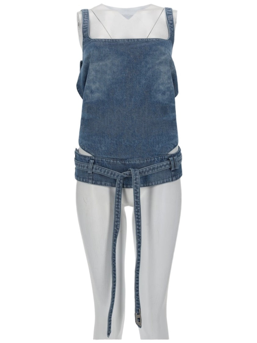 Diesel De-Sayra Cropped Denim Square Top