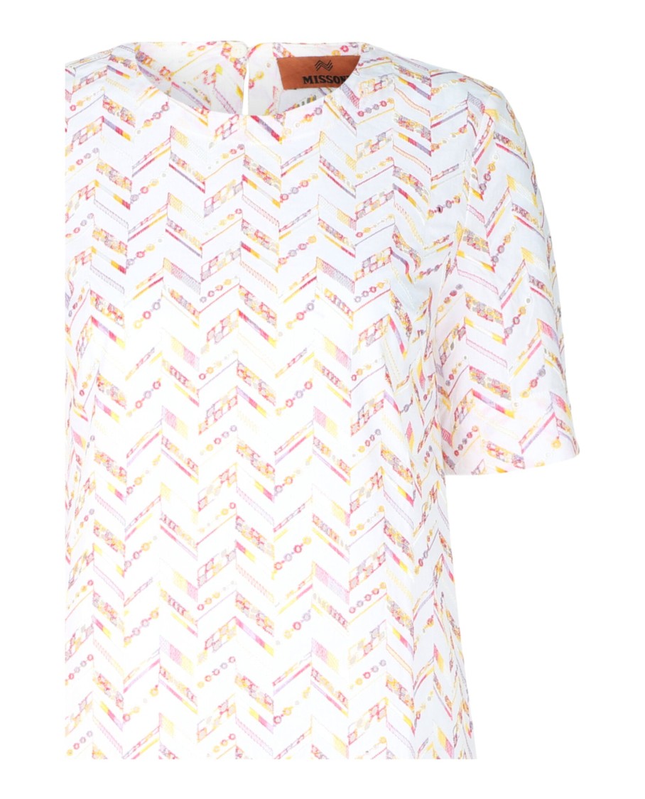 M Missoni Embroidered Zig-Zag Mini Dress