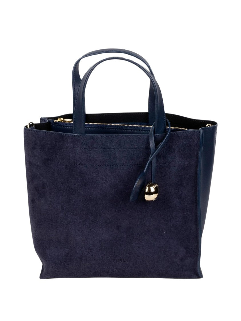Furla Compact Rectangular Tote With Asymmetrical Divider And Leather Accents