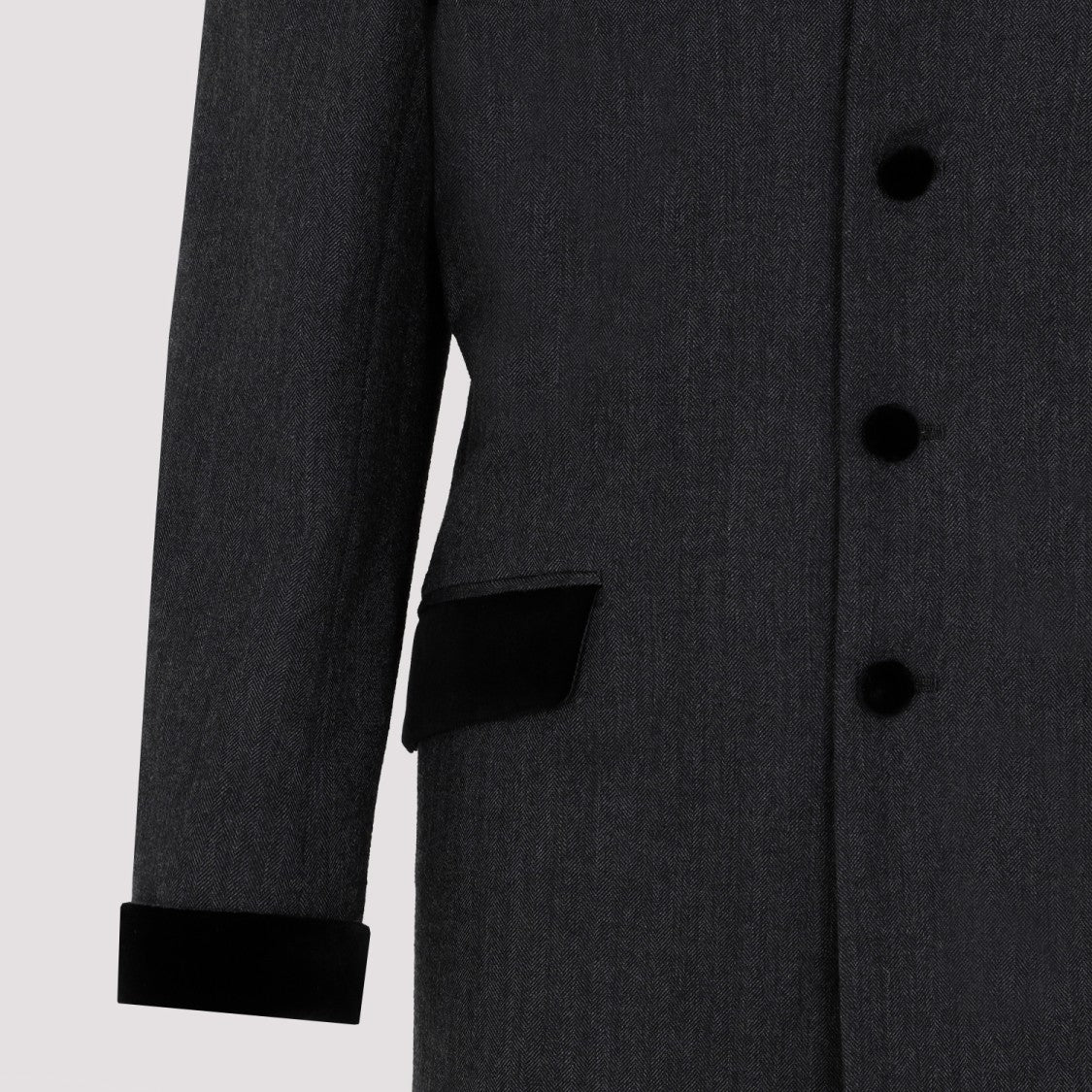 Maison Margiela Charcoal Gray Wool Long Jacket