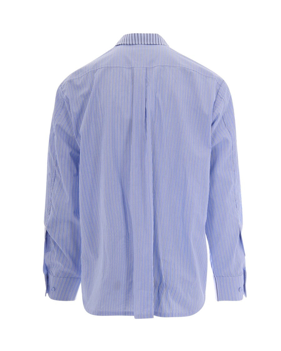 Arte Antwerp Asymmetrical Striped Casual Shirt With Contrast Detailing