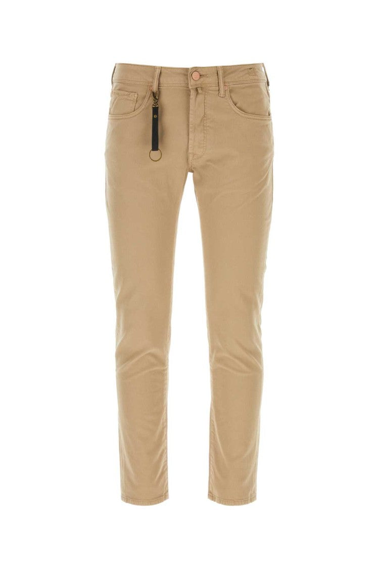 Incotex Slim Fit Beige Stretch Cotton Pants